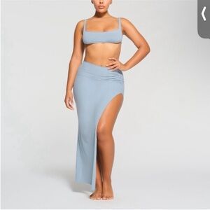 Skims RAW EDGE SLIT LONG SKIRT Size S and scoop Bralette Size XS